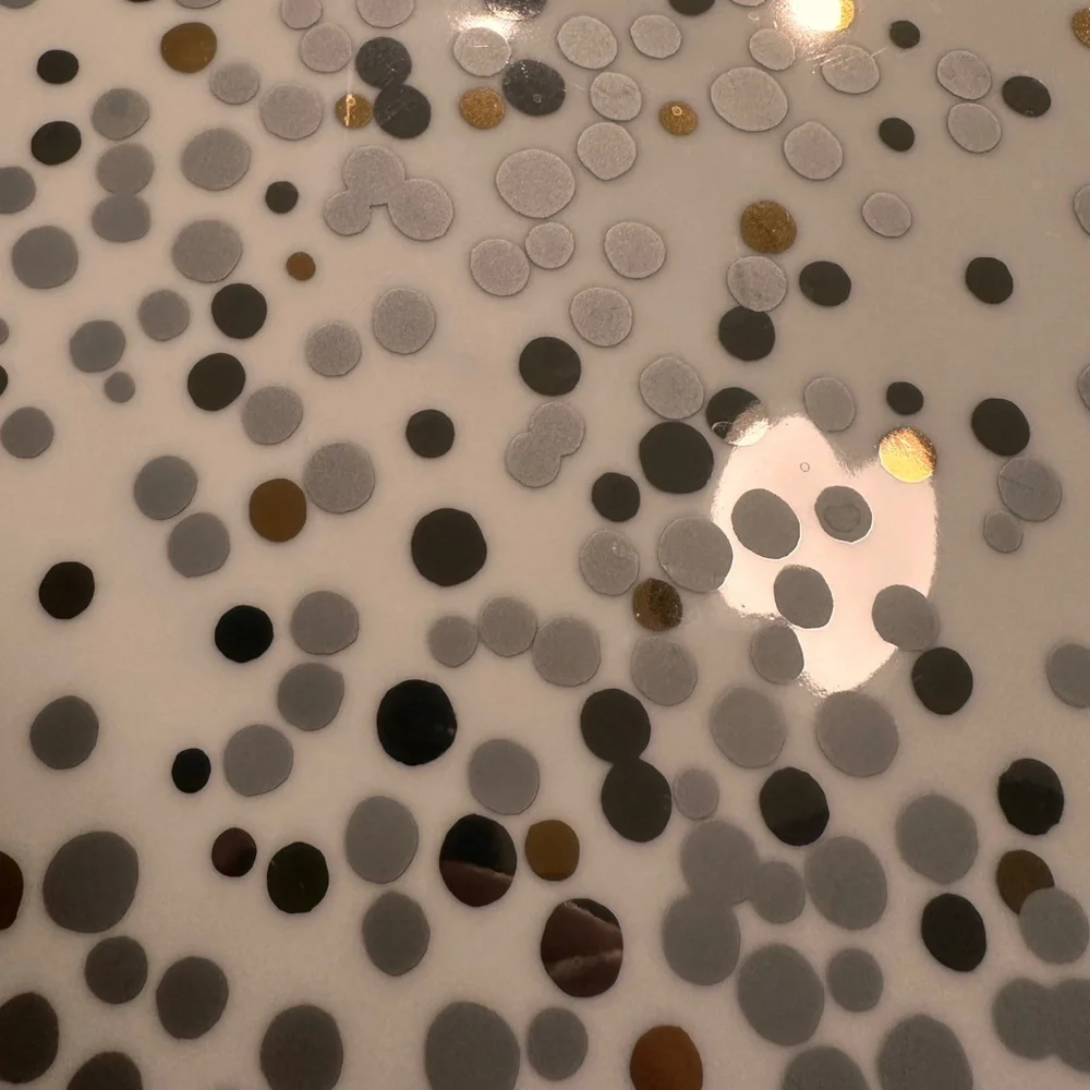 NEW & Very RARE! Crate & Barrel Metallic Dot Platter Serving Dish Plate Server